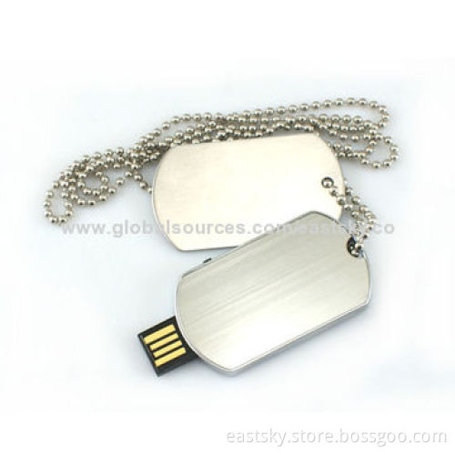 Dog Tag Style USB Flash Drive, COB Wafer, Fashionable, with Plug-and-play Function, Capacity of 64MB